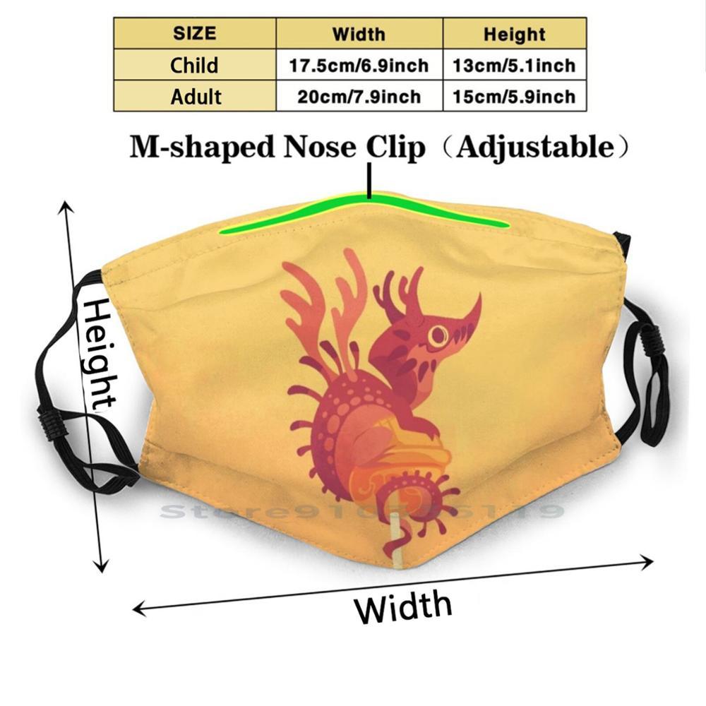 Изображение товара: Стрекоза Alebrije Вишневый оранжевый дизайн Пылезащитный фильтр смываемая маска для лица дети дракон конфеты леденец