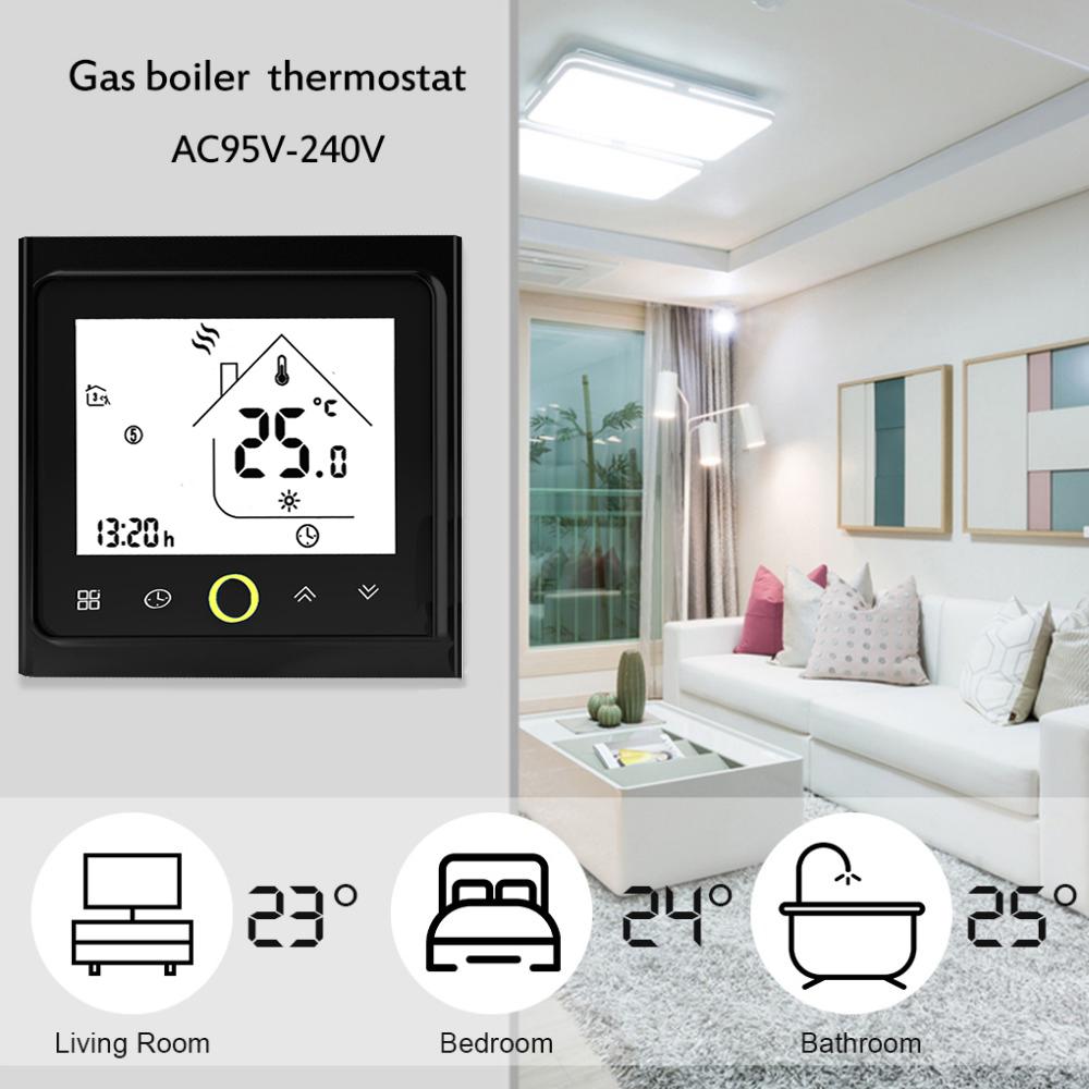 Изображение товара: Термостат Wifi /No/Modbus вода/электрическое Отопление/газовый котел термостат черный/белый программирующий контроллер комнатной температуры