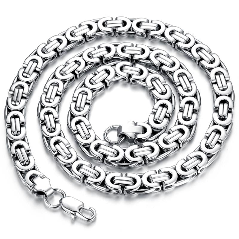 Изображение товара: Tiasri 8 мм готическое мужское ожерелье на шее Византийская цепочка высокого качества из нержавеющей стали ювелирные аксессуары стимпанк стиль