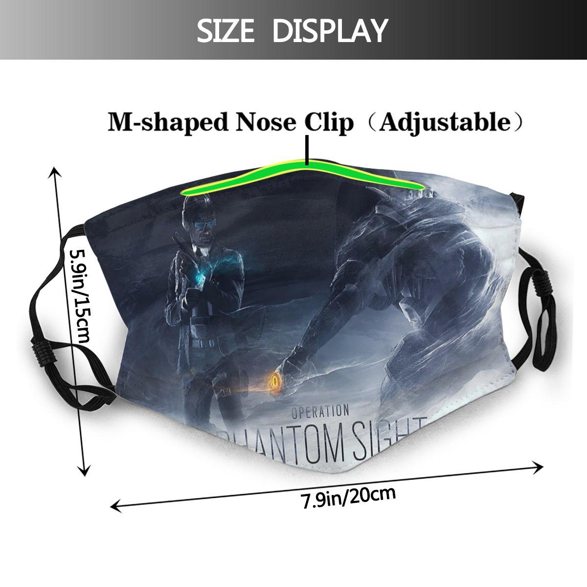 Изображение товара: Маска для лица Phantom Sight, моющаяся, с фильтрами, из полиэстера, с защитой от против ветра пыли