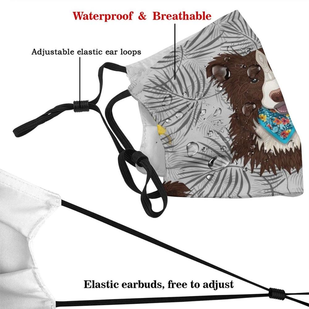 Изображение товара: Tropical Brown Border Collie Boy Print Reusable Pm2.5 Filter DIY Mouth Mask Kids Border Collie Red Brown Artlovepassion Dog