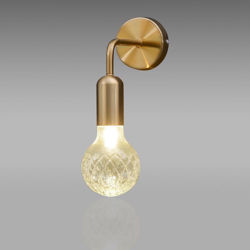 Изображение товара: Скандинавская настенная лампа, дизайнерский роскошный стеклянный светильник для спальни, прикроватный светильник для коридора, гостиницы, популярные постмодернистские лампы