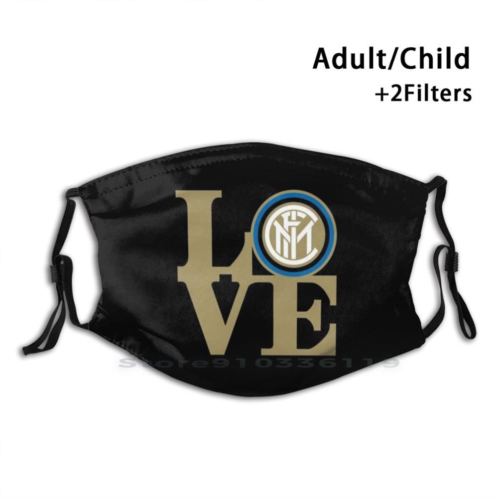 Изображение товара: Пылезащитный фильтр для детей любовный Интер 4 дизайн смываемая маска для лица г. Миланский Футбол Синий Италия черный теплый золотой