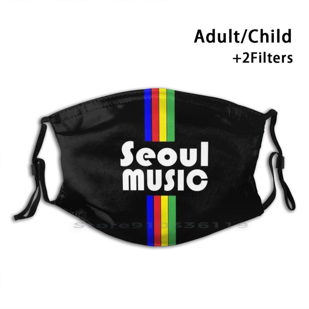 Изображение товара: Многоразовая маска из сеула Music Iii, маска для лица с фильтром Pm2.5, детская черная цветная Сеул, Южная Корея, красная, зеленая, желтая, синяя музыка