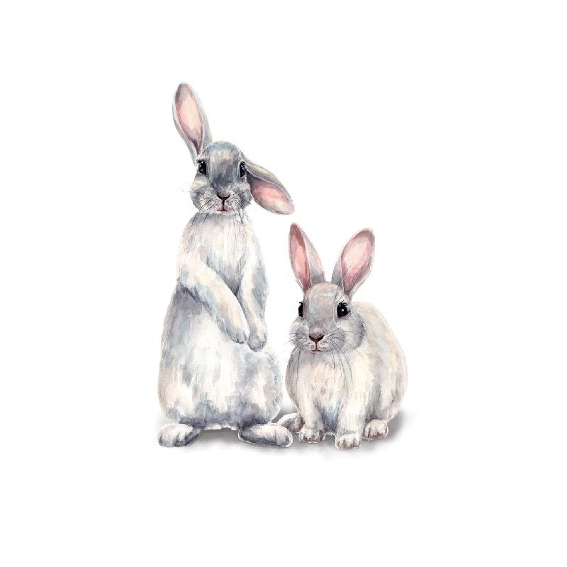 Изображение товара: Zollor DIY Два милых кроликов домашний настенный стикер самоклеющаяся гостиная диван ТВ фон настенные наклейки оконная дверная Наклейка Стикер