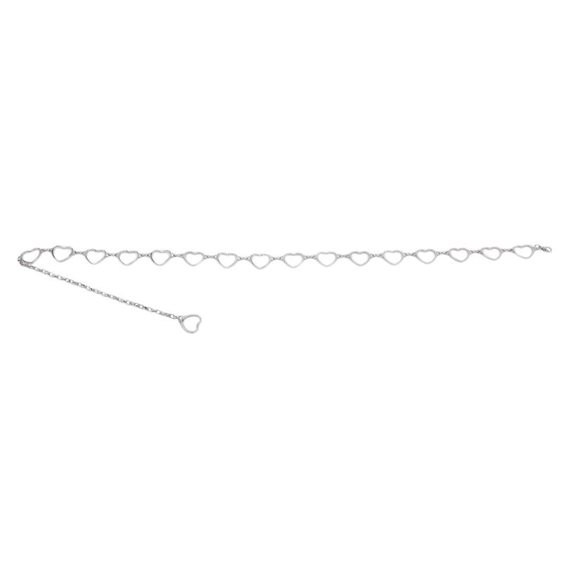 Изображение товара: Женский ремень с цепочкой в форме сердца, серебристый, золотой тонкий металлический ремень длиной 110 см, дизайнерские цепочки с бахромой и кисточками