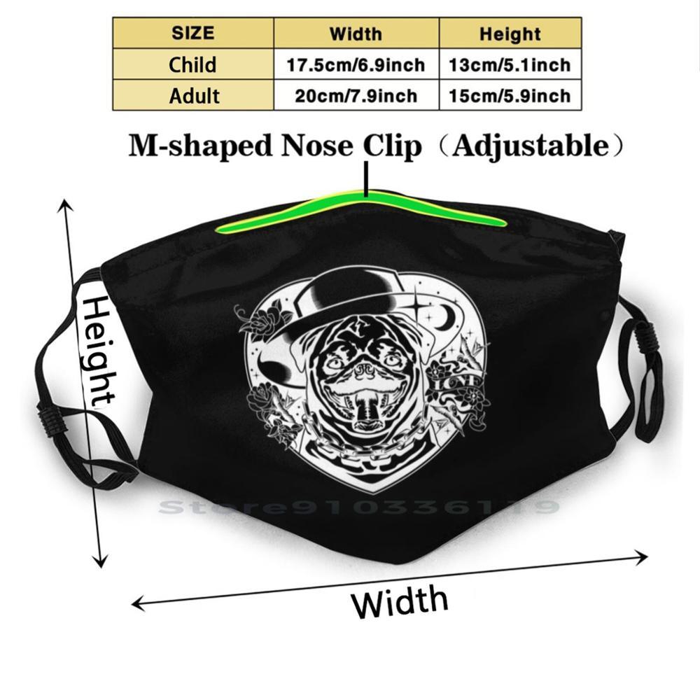 Изображение товара: Маска многоразовая для мопса Pm2.5, маска для лица с фильтром для подарочных собак, Мопсов, щенков, животных, Мопсов, товары четыре