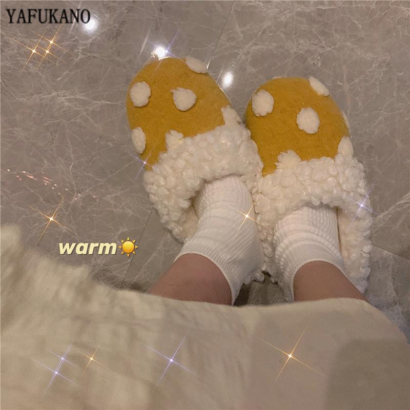Изображение товара: Хлопковые тапочки, зимние модные домашние японские Симпатичные Теплые Нескользящие бархатные туфли для беременных, мягкая подошва, пушистые плоские тапочки