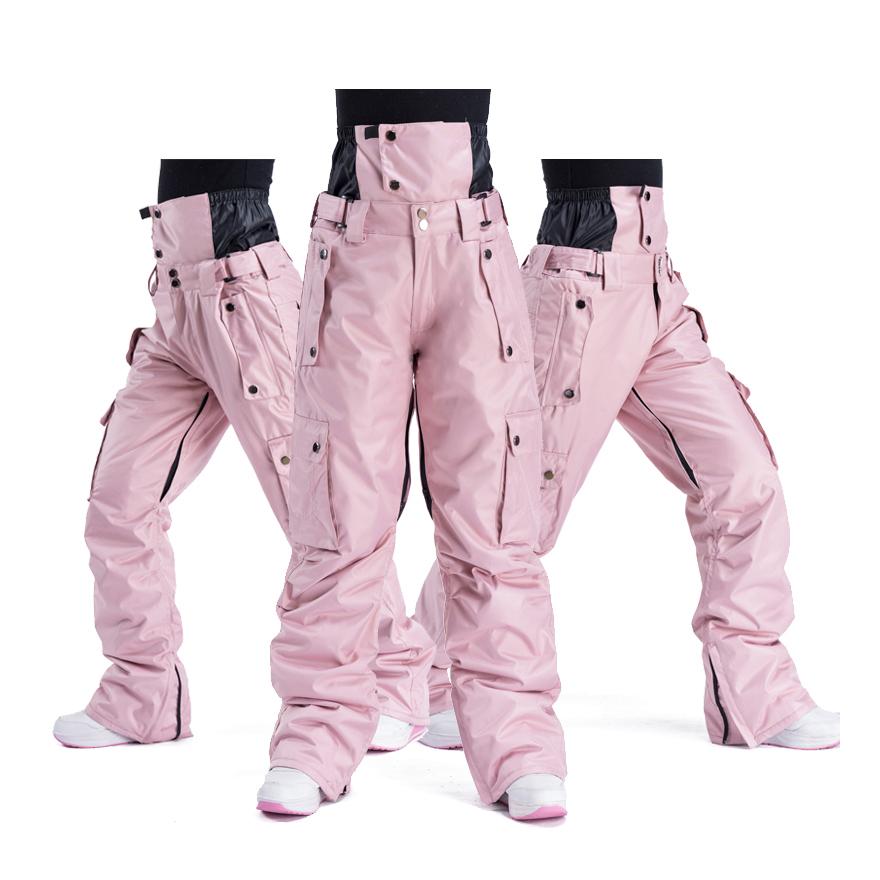 Изображение товара: Лыжные брюки для мужчин и женщин, ветрозащитные водонепроницаемые теплые зимние брюки для пар, зимние лыжные штаны для сноуборда, высокое качество