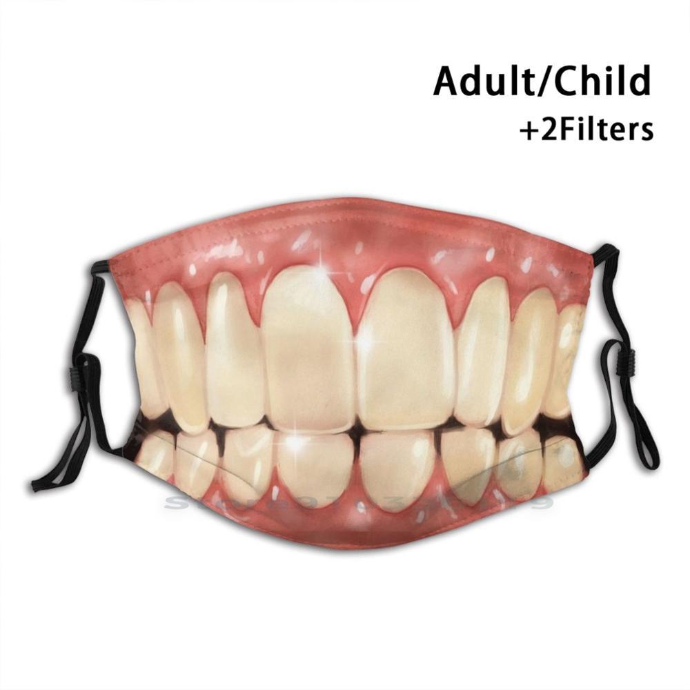 Изображение товара: Улыбка Рот дизайн Анти Пыль фильтр смываемая маска для лица детей улыбка зубы белая улыбка забота о здоровье Счастливая Любовь грипп