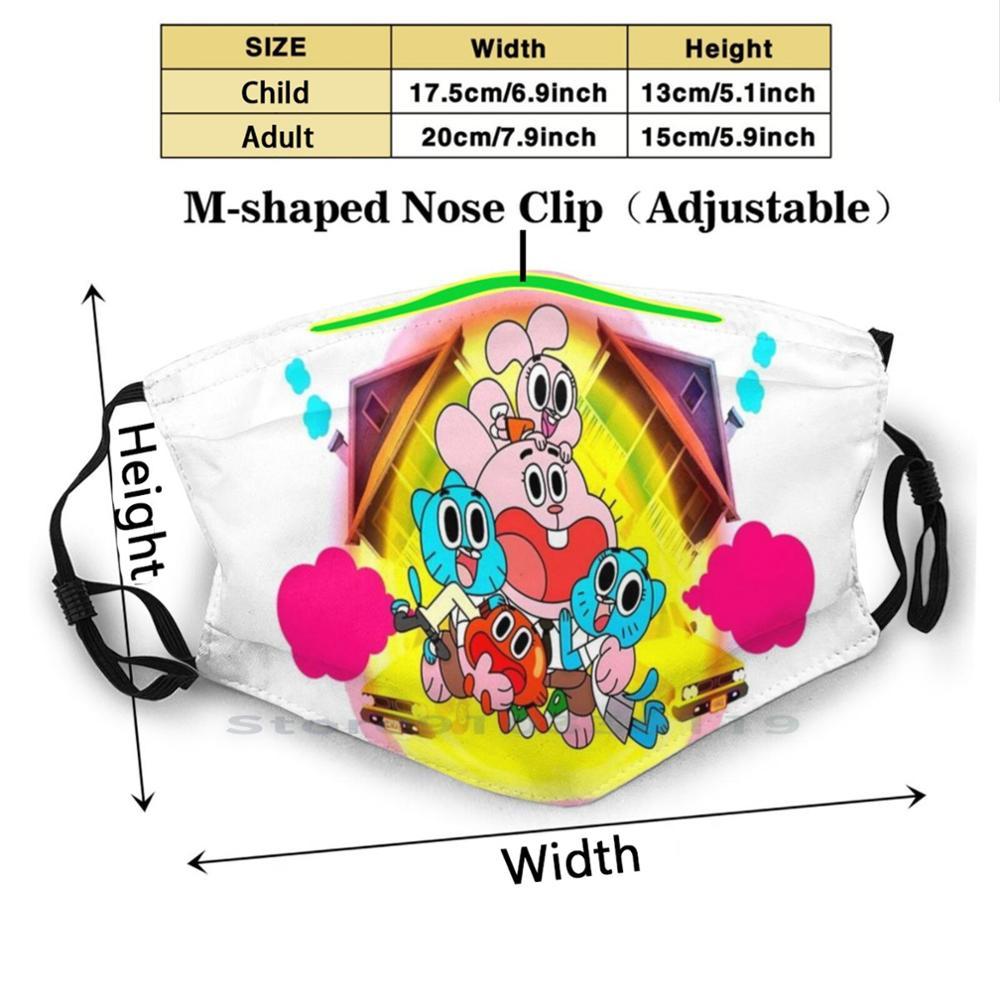 Изображение товара: Удивительная многоразовая маска для рта с фильтром Pm2.5 для детей Theamazingworld Gumball Darwin