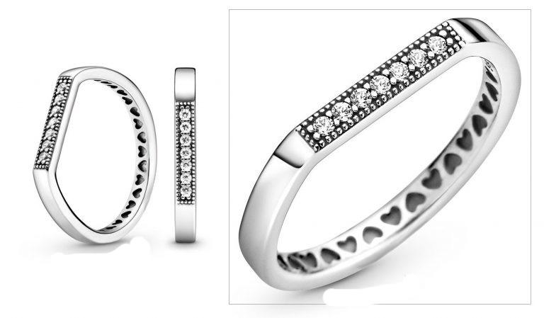 Изображение товара: Новинка Осень 2020, кольца из стерлингового серебра 925 пробы, сверкающее Фирменное штабелируемое кольцо, модные ювелирные изделия, подарок на день рождения для женщин