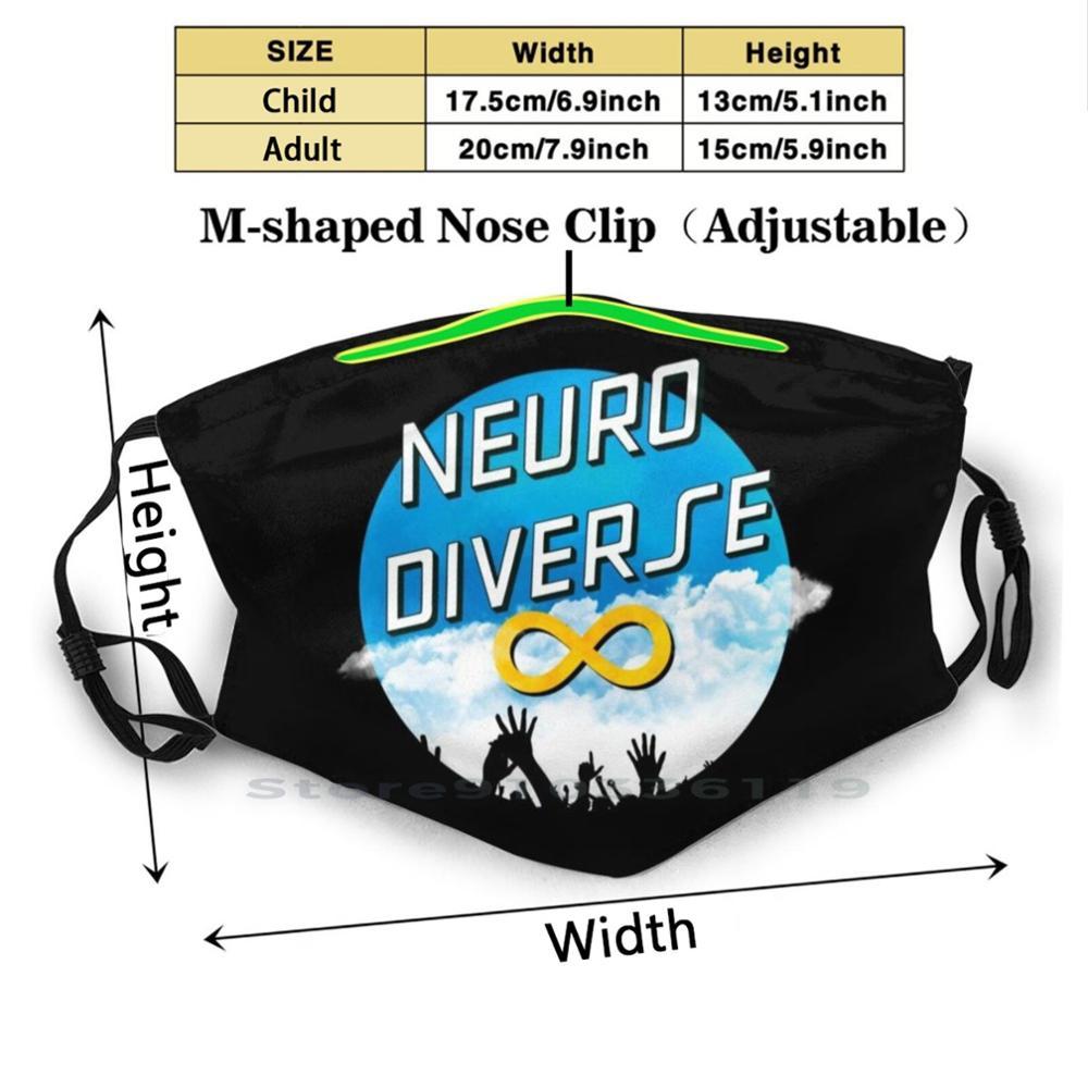 Изображение товара: Забавная моющаяся маска для лица Reach для нейроразнообразия, для взрослых и детей, с фильтром, для аутизма, нейроразнообразия, спектра Asd