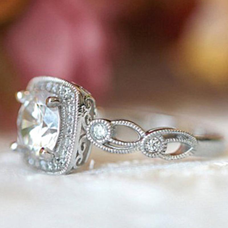 Изображение товара: Milangirl роскошное Сверкающее квадратное кольцо с цирконием для женщин обручальное свадебное блестящее кольцо вечерние ювелирные изделия Женское кольцо