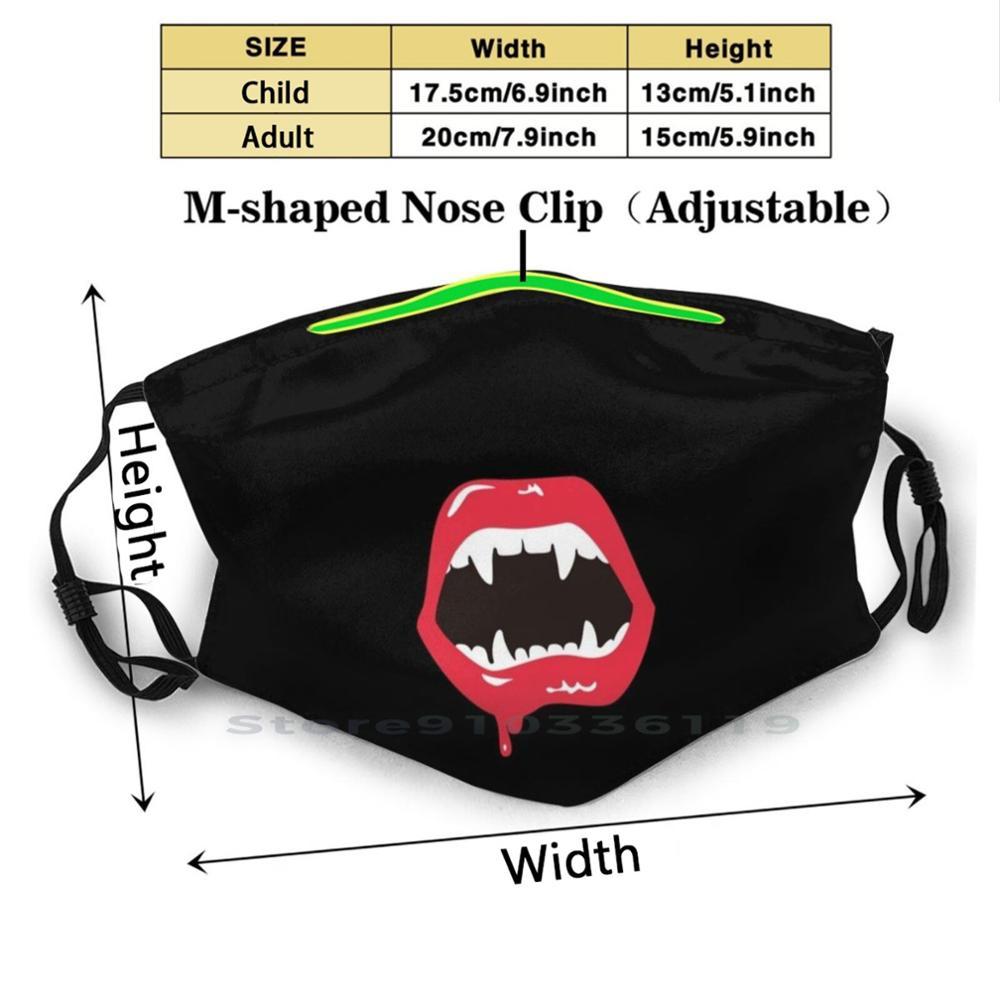 Изображение товара: Рот с вампирскими зубами отпечаток рта многоразовый фильтр Pm2.5 DIY маска для рта детский рот вампир Дракула зубы губы клыки