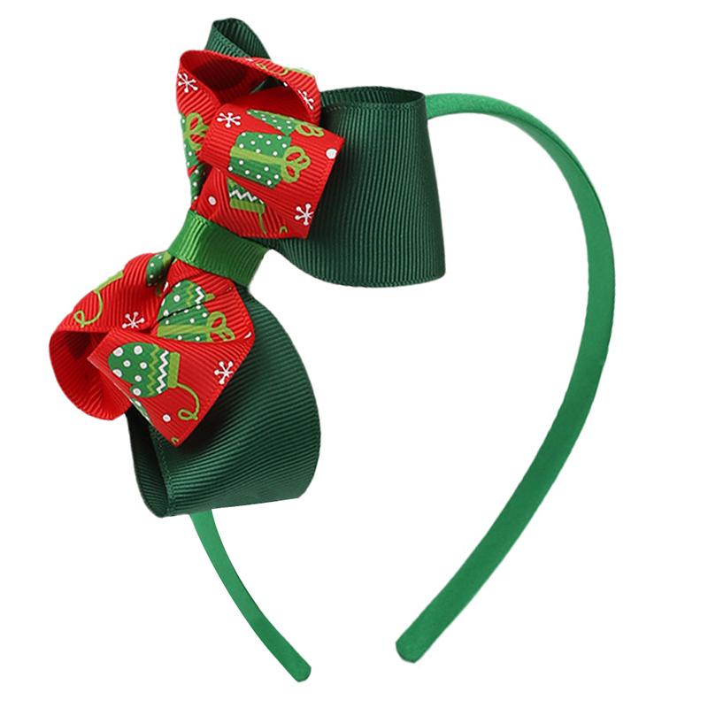 Изображение товара: Повязка на голову для девочек, винтажная милая лента с красным и зеленым бантом, Детская повязка на голову, украшение для волос, Красивая повязка на голову, новая мода 2020