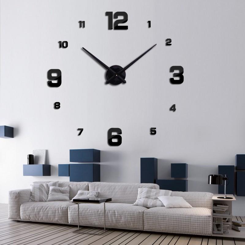 Изображение товара: 3D сделай сам креативные акриловые зеркальные настенные часы цифровые европейские современные краткие настенные часы для гостиной круглая игла Большие настенные часы
