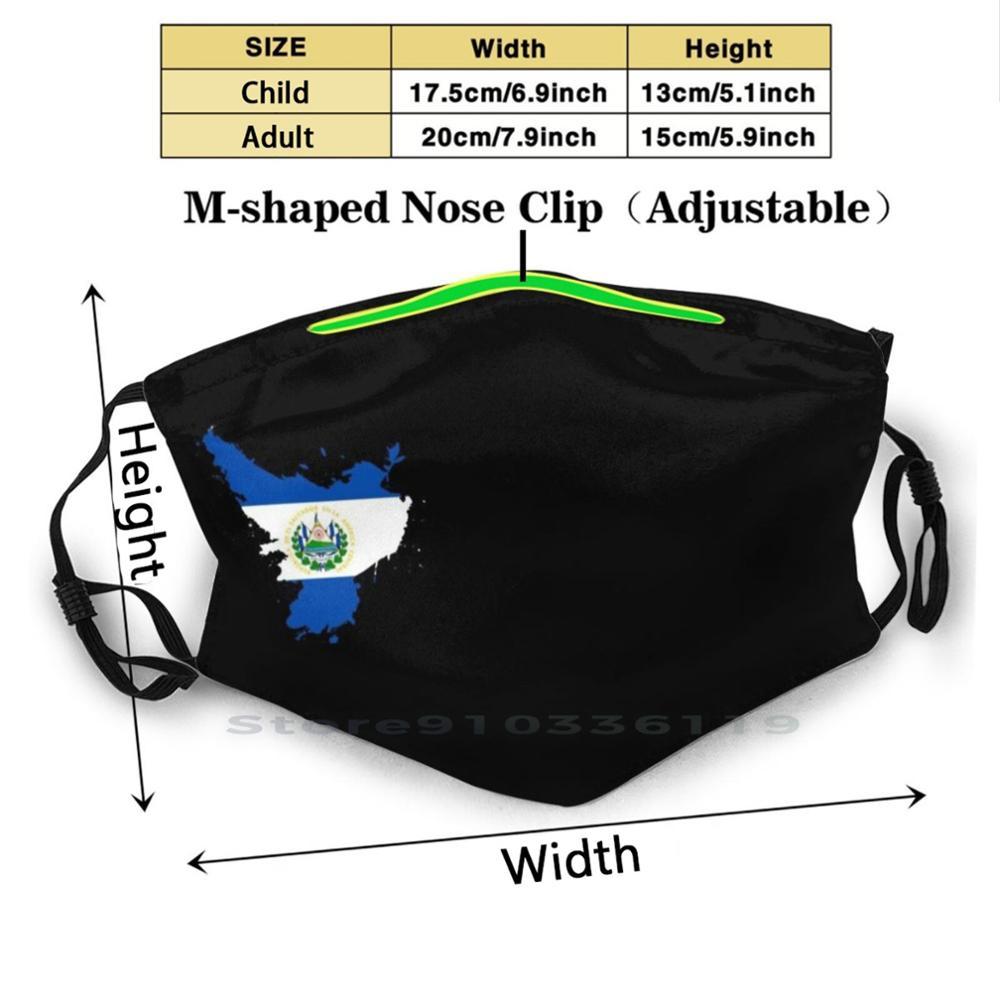 Изображение товара: Мира Сальвадор Флаг маска для лица печати многоразовый Pm2.5 фильтр DIY маска для полости рта Детский защитный карантин для медсестры