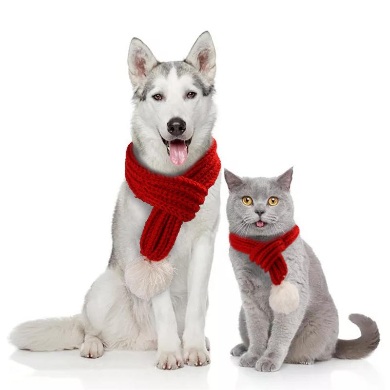 Изображение товара: Шарф для собак, Рождественский шарф для домашних животных, шарф для шеи для собак и кошек, аксессуары для домашних животных, рождественские украшения для кошек, товары для собак и кошек