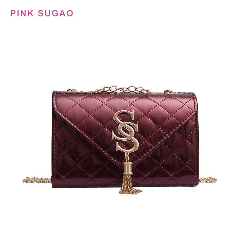 Изображение товара: Роскошные женские сумки розового цвета Sugao, Дизайнерская кожаная сумка на цепочке, модные дамские сумочки, кошельки, Сумка через плечо высокого качества, новинка