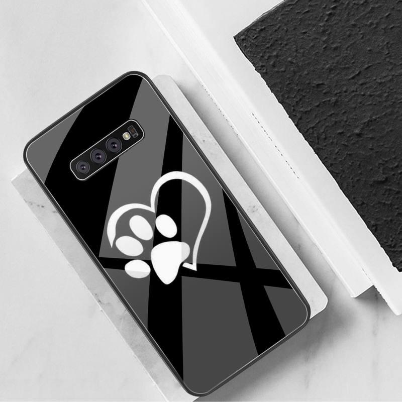 Изображение товара: Чехол для телефона Best friends Dog paw из закаленного стекла для Samsung S20 Plus S7 S8 S9 S10 Plus Note 8 9 10 Plus
