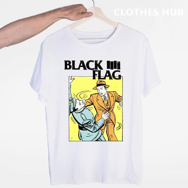 Изображение товара: Футболка с принтом черного флага, летняя футболка с круглым вырезом и коротким рукавом в стиле панк-рок, футболка с принтом Генри Роллинса, большие бары