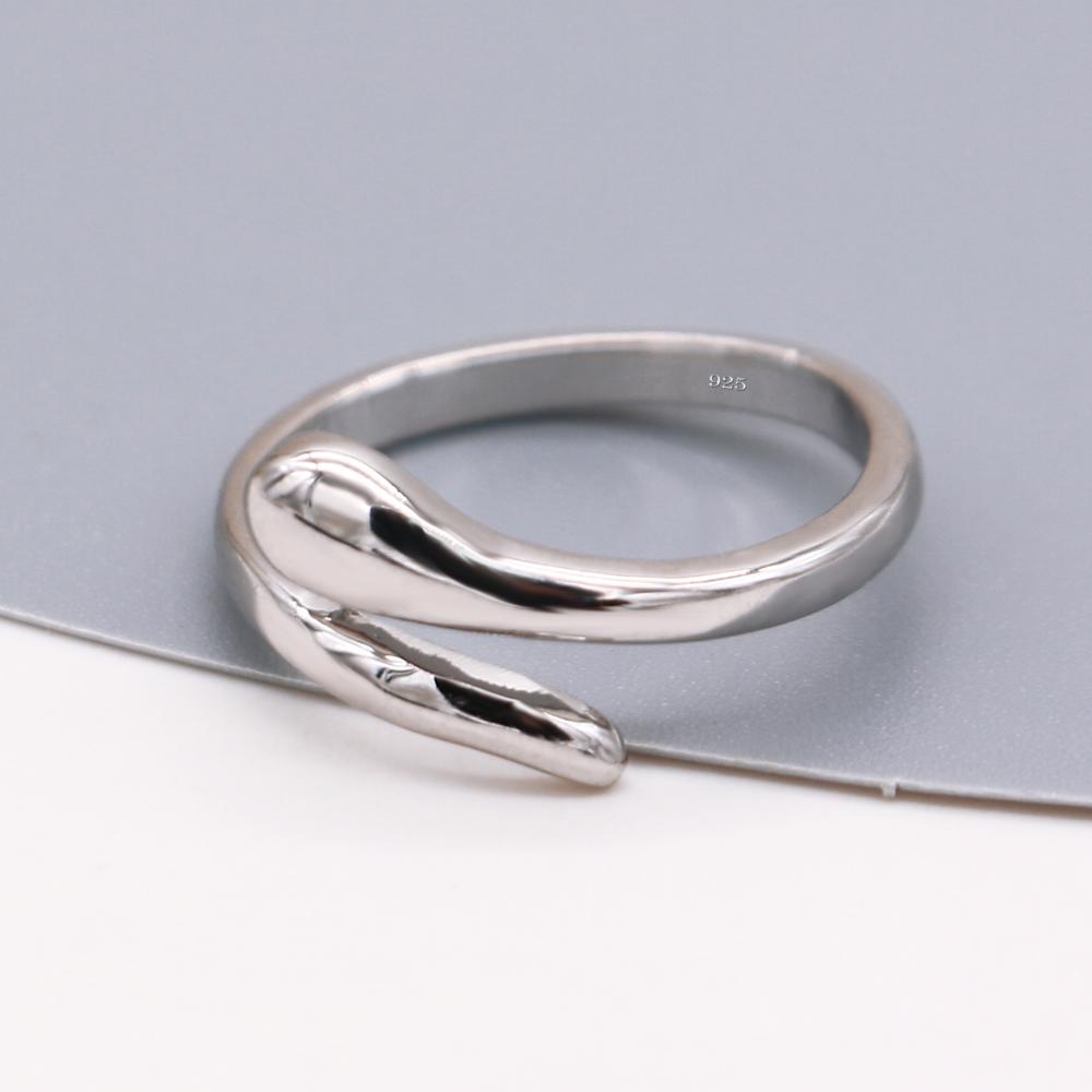 Изображение товара: Женское классическое кольцо из серебра 925 пробы, с регулируемым размером