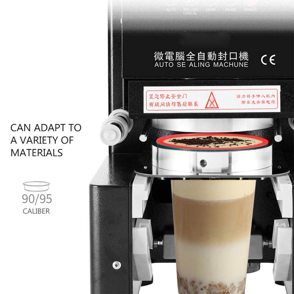 Изображение товара: Автоматическая электрическая запечатывающая машина 220 В для чая с молоком, оборудование для запечатывания стаканов, для продажи, для соевого молока, напитков, пластиковых стаканов, бумаги