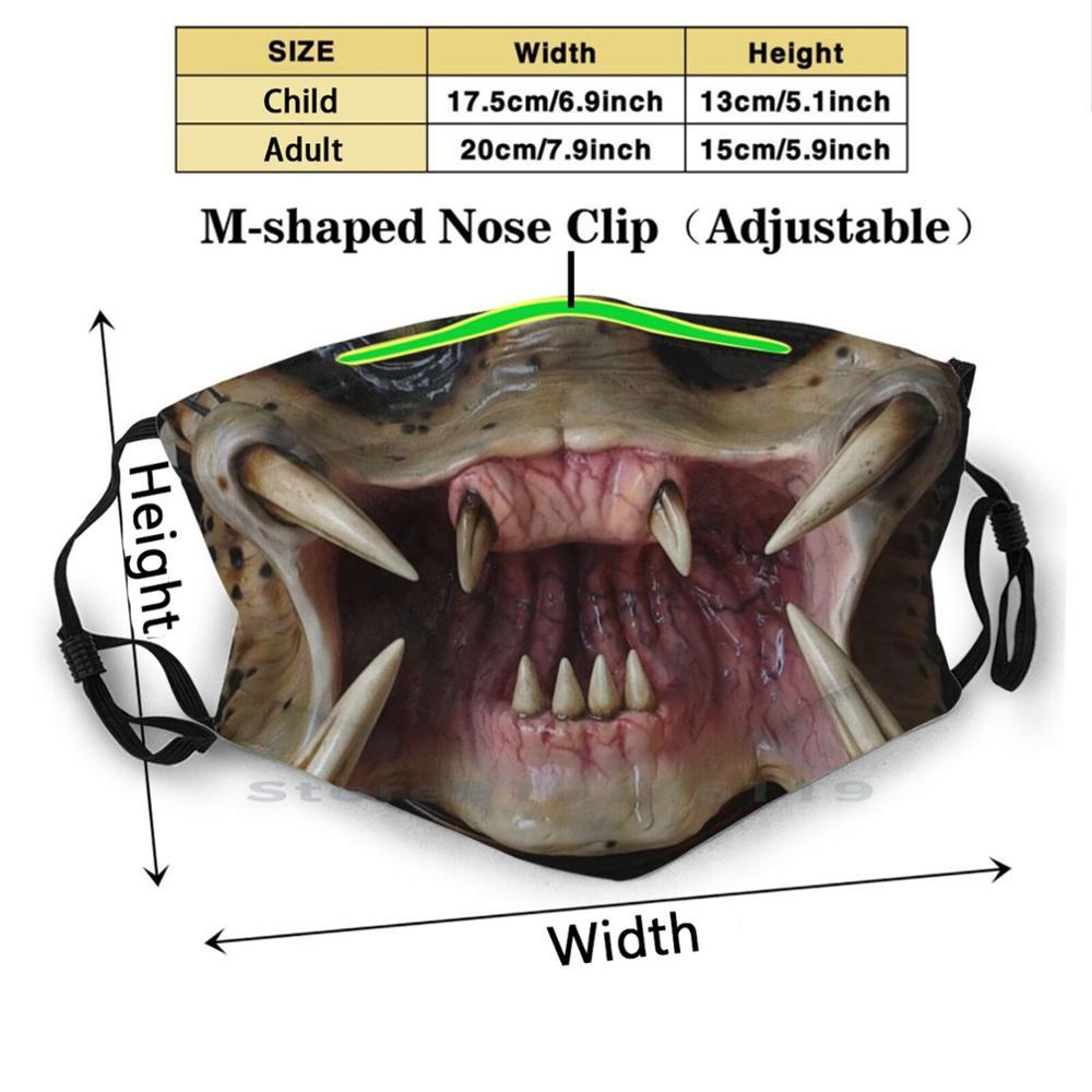Изображение товара: Охотник рот печати многоразовые Pm2.5 фильтр DIY рот Маска Дети Арни Охотник 80S 90S джунгли монстр