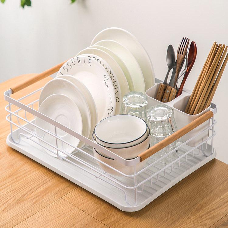 Изображение товара: Железная кухонная сушилка для посуды, корзина для хранения посуды, полка для вилок, тарелка, держатель для посуды, органайзер для раковины