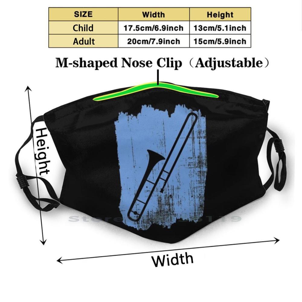 Изображение товара: Многоразовая маска для лица с тромбоном и фильтрами, детский музыкальный инструмент