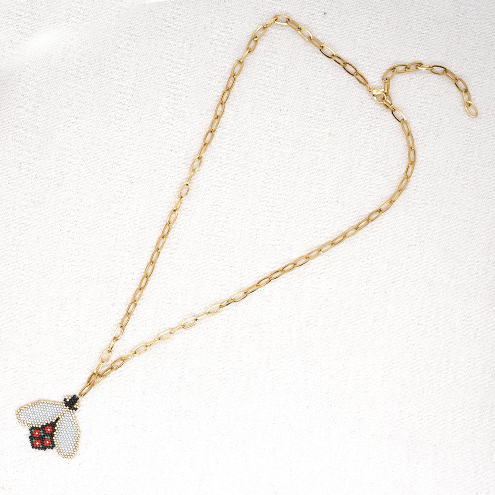 Изображение товара: Ожерелье Go2Boho с подвеской в виде пчелы Миюки, цепочка из нержавеющей стали, ювелирные изделия, богемные ожерелья, новинка 2021
