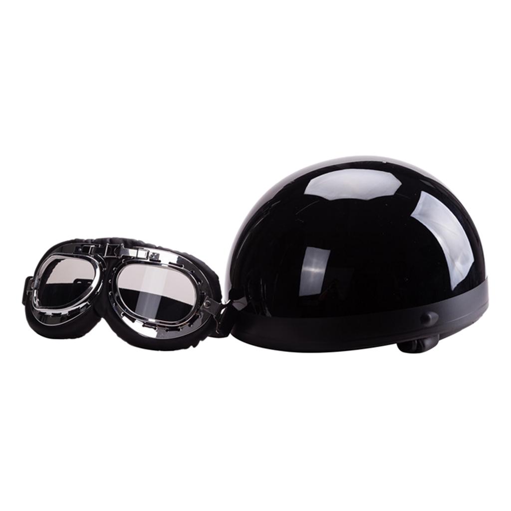 Изображение товара: Мотоциклетный шлем в немецком стиле из искусственной кожи с полулицевой поверхностью для байкеров-пилотов с очками