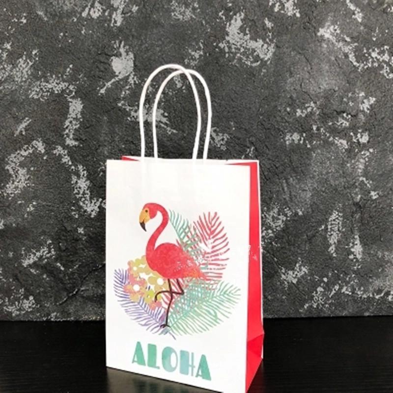 Изображение товара: Коробки для конфет с единорогом/фламинго, 6 шт., бумажные подарочные пакеты с ручками, упаковочные мешочки для Baby Shower, товары для конфет на день рождения