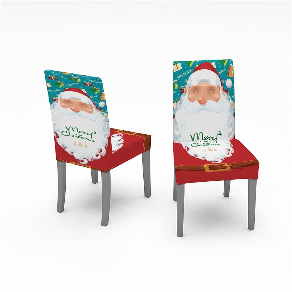 Изображение товара: Рождественская скатерть LA LEVINE с рисунком Санта-Клауса, декоративное покрытие для стула, эластичное красное цельное покрытие для стула, скатерть