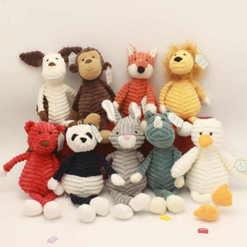 Изображение товара: Плюшевая игрушка Torest для детей, полосатый Слон, Лев, лиса, кролик, свинья, панда, утка, обезьяна, мягкие игрушки