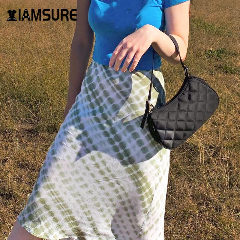 Изображение товара: Женская прямая юбка IAMSURE, длинная юбка с завышенной талией и принтом тай-дай, весна-осень, 2020