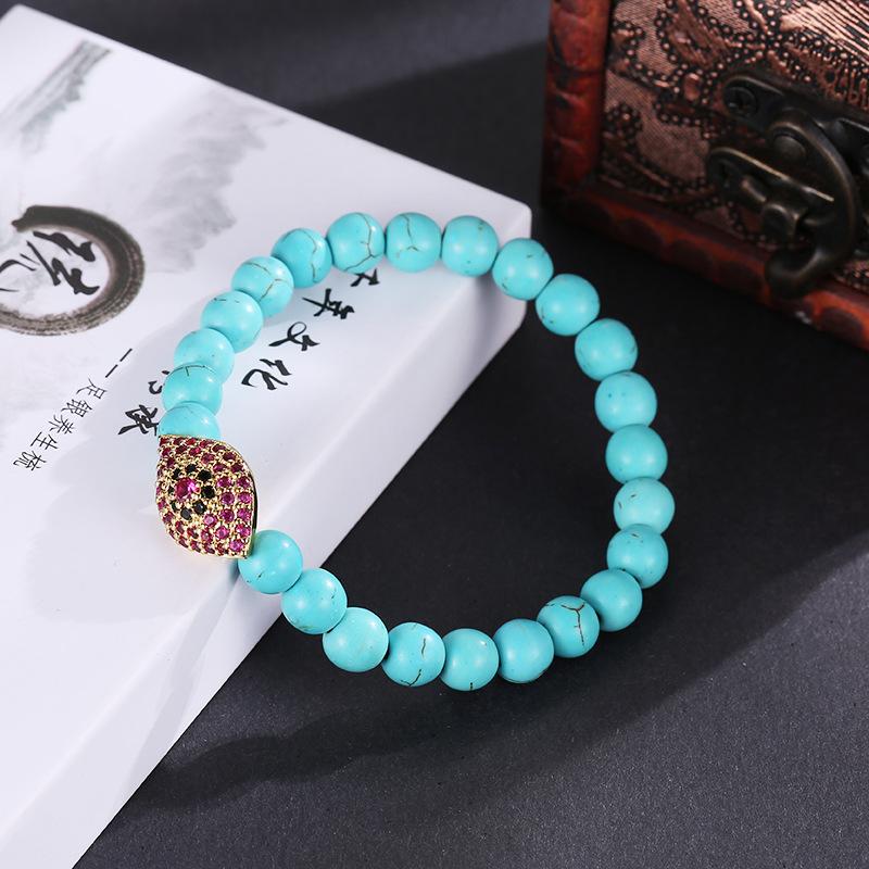 Изображение товара: Женский винтажный браслет из вулканического камня, браслеты с бусинами из натурального камня из нитей голубой лавы, подарочные украшения