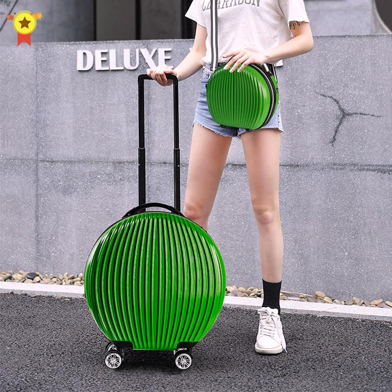 Изображение товара: Женский комплект для багажа с маленькой сумочкой, Детский круглый дорожный костюм, чехол на колесах, ручной чемодан на колесиках, особенный чехол на колесиках
