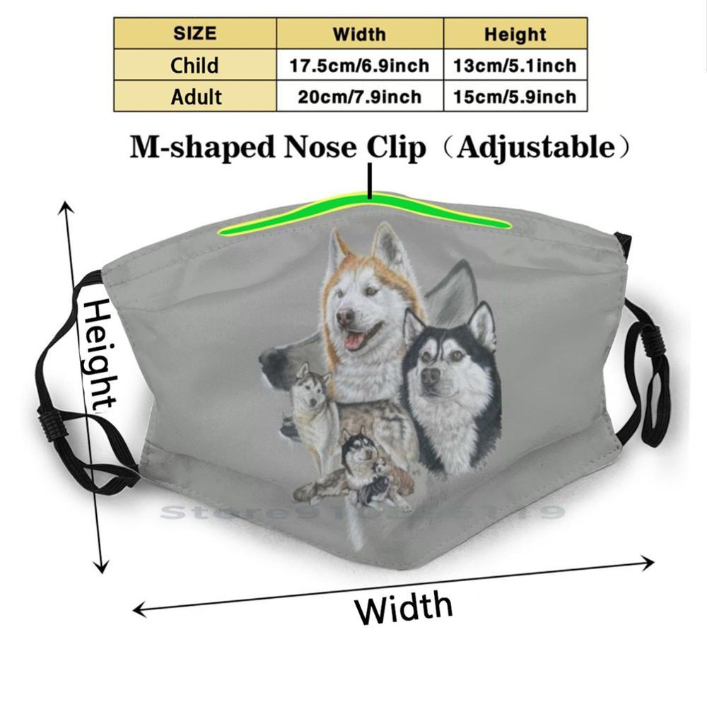 Изображение товара: Сибирская Хаски Медли дизайн Пылезащитный фильтр смываемая маска для лица дети рабочая группа собака собачья собака домашнее животное млекопитающее