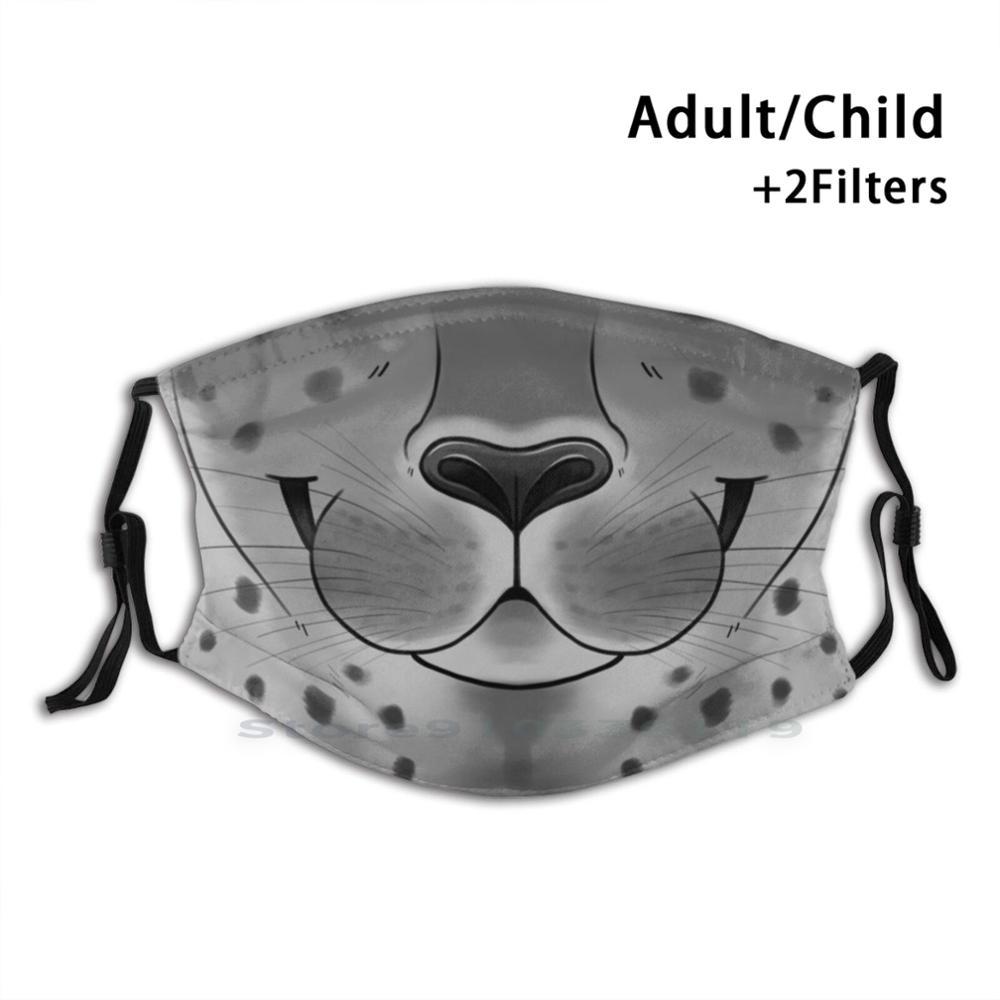 Изображение товара: Seal Mouth Reusable Mouth Face Mask With Filters Kids Katara Critter Droppings Creature Seal Sea Lion Snout Mouth Nose Furry
