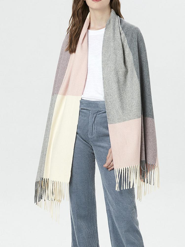 Изображение товара: 2020 женские модные шарфы на каждый день кашемировый Новый зимне-весенний шерстяной клетчатый шарф женский длинный стильный универсальный теплый шарф теплая шаль