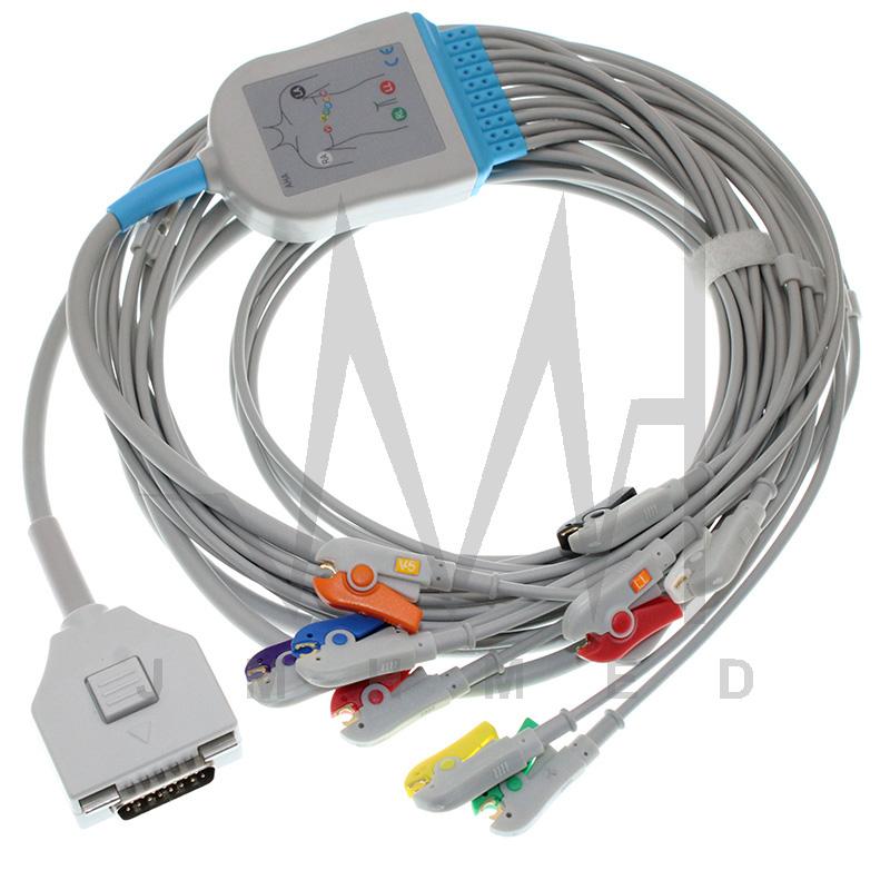 Изображение товара: Совместим с монитором Fukuda ME EKG, KP-500,10 свинцовым кабелем ECG, без дефибриллата резистора.