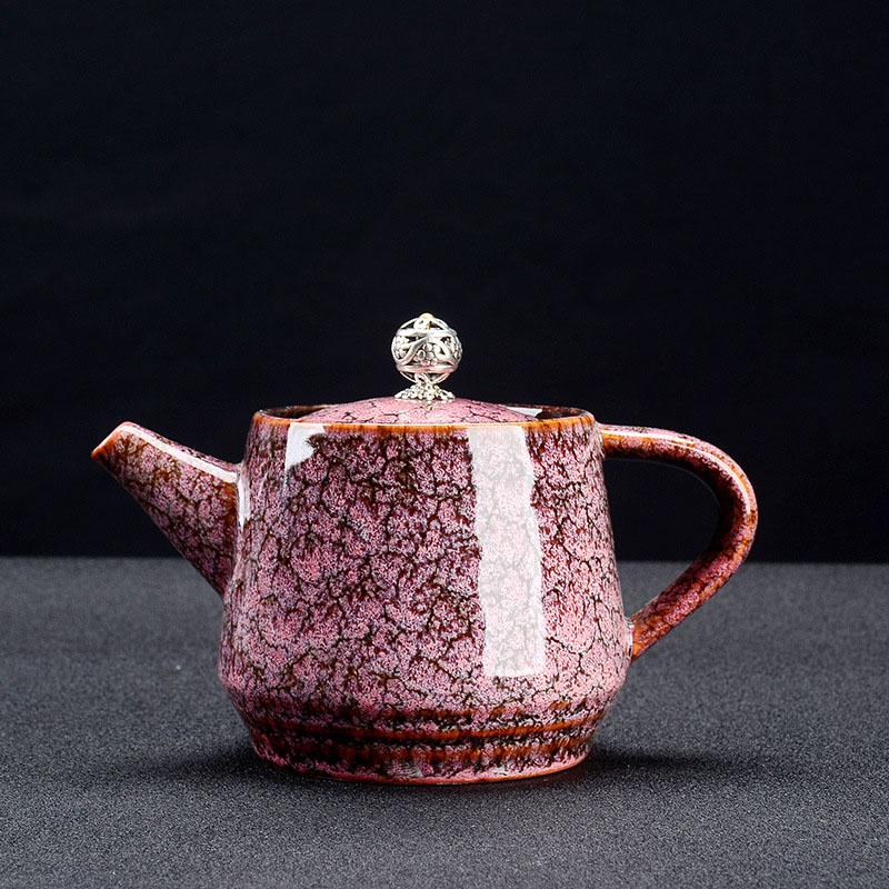 Изображение товара: Изысканный чайный горшок с глазурью звездного неба, традиционный китайский Ландшафтный узор, керамический чайник с цветочным принтом