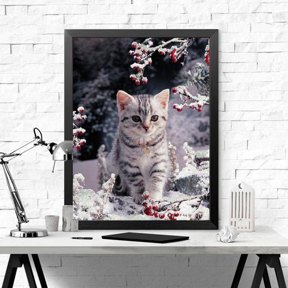 Изображение товара: Алмазная живопись Evershine, животные, кошка, Алмазная мозаика, вышивка крестом, пейзаж, алмазная вышивка значок для вышивания бисером