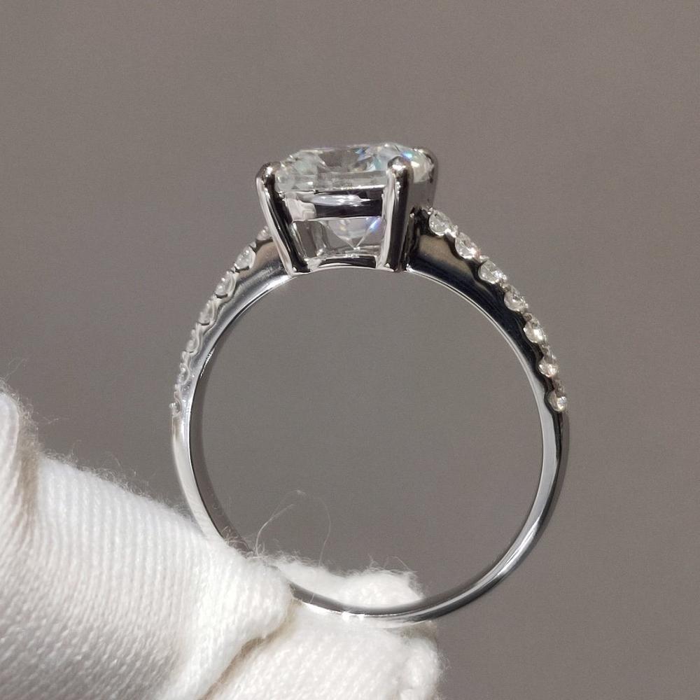 Изображение товара: Роскошное кольцо из серебра 925 пробы, искусственный бриллиант, Женское Обручальное кольцо с муассанитом 1 карат 2 карата 3 карата, Подарок на годовщину
