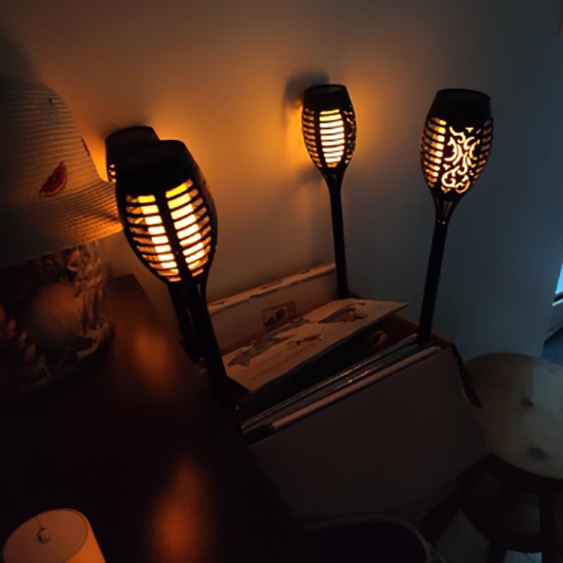 Изображение товара: GTBL 2 шт. светодиодный светильник с солнечным пламенем, лампа, мерцающая, водонепроницаемая, для украшения сада, пейзаж, лужайка, светильник, фонарь для улицы