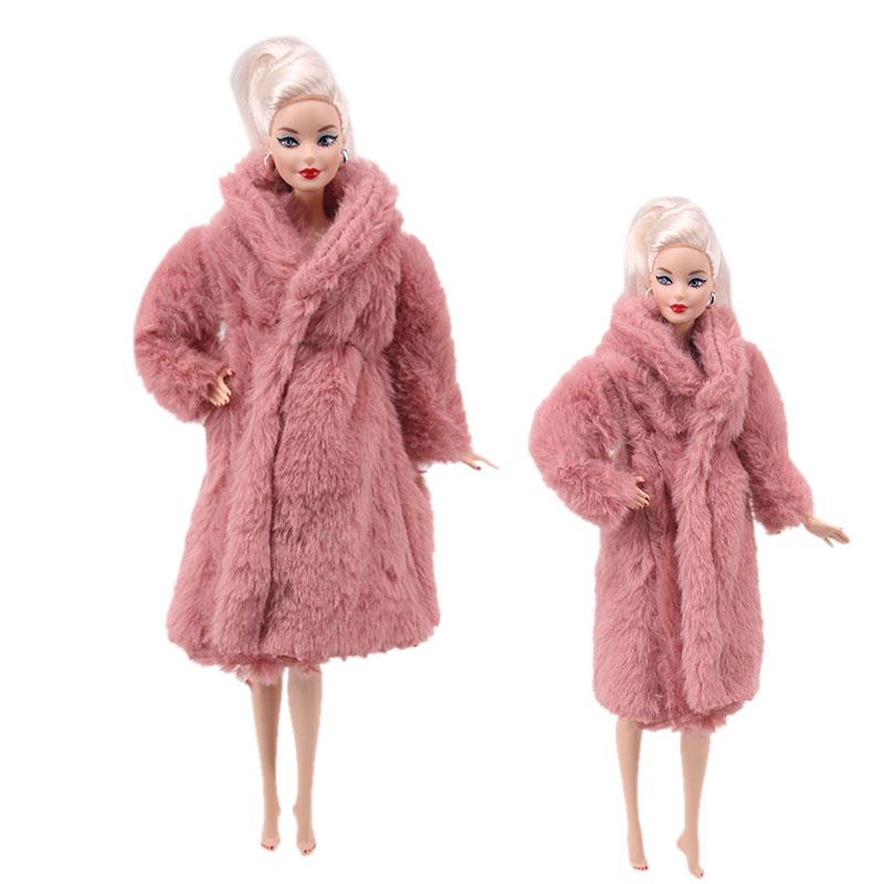 Изображение товара: Разноцветный вязаный Мини свитер ручной работы, меховое пальто, аксессуары для кукол, топы, Повседневное платье, одежда для Барби, детская игрушка