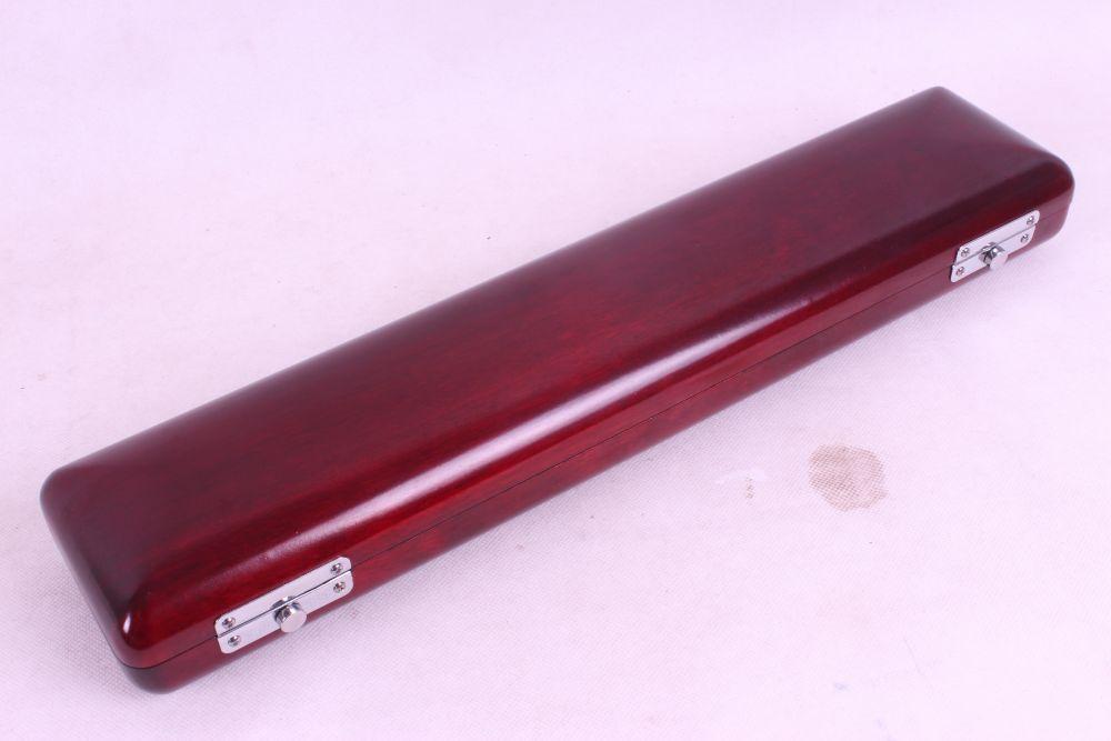 Изображение товара: Высококачественная красная флейта из цельного дерева с 16 отверстиями, изогнутая коробка с деревянной ручкой