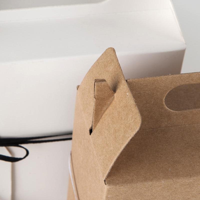 Изображение товара: 5 шт. крафт-бумажная коробка с ручкой, Свадебная подарочная коробка, упаковка для кексов, праздничный десерт, упаковка для выпечки, посылка кекс и печенья